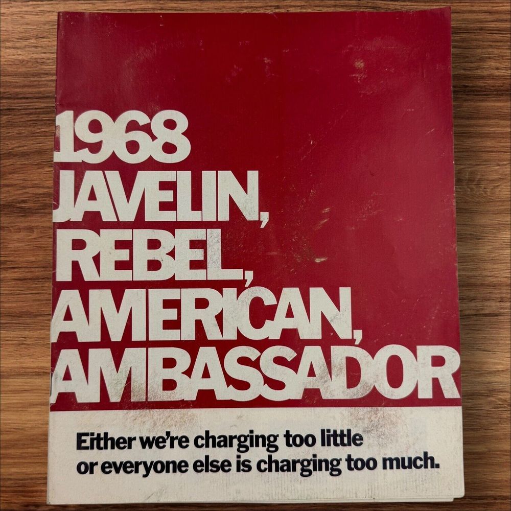 1968 AMC Sales Brochure Rambler Javelin SST Rebel Ambassador American Original